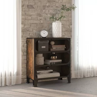 shumee Szafka rustykalny brąz 72x36x82 cm metal i MDF - Szafki do salonu - miniaturka - grafika 1