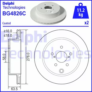 Tarcza hamulcowa DELPHI BG4826C - Tarcze hamulcowe - miniaturka - grafika 1