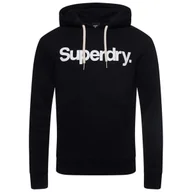 Bluzy męskie - Bluza męska Superdry CL Hood dresowa kangurka czarna-S - miniaturka - grafika 1