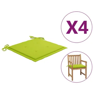 vidaXL Poduszki na krzesła ogrodowe 4 szt. jasnozielone 50x50x4 cm  314063 - Pozostałe meble ogrodowe - miniaturka - grafika 2