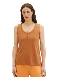 TOM TAILOR Damski top Basic z zapięciem na guziki, 31650 – terakota brązowa, 3XL - Koszulki i topy damskie - miniaturka - grafika 1