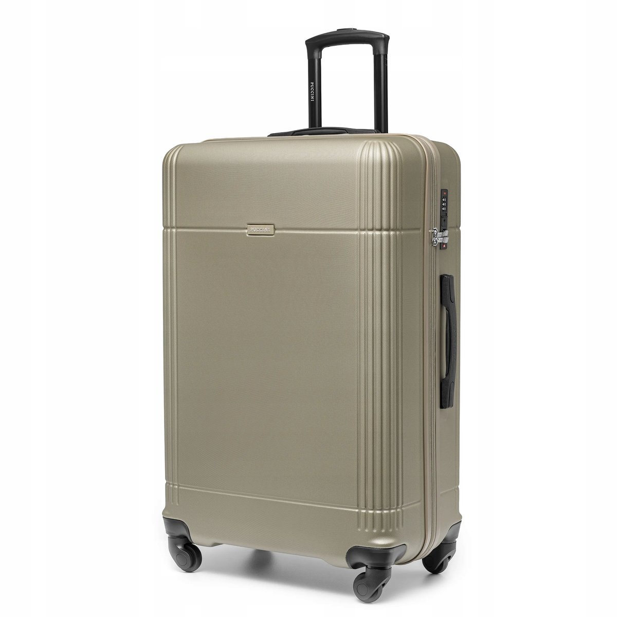 PUCCINI Walizka Duża Podróżna Na Kółkach Twarda ABS Szampańska ABS029A-6C