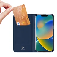 Etui i futerały do telefonów - Dux Ducis Skin Pro kabura etui pokrowiec z klapką iPhone 14 Max niebieski - miniaturka - grafika 1
