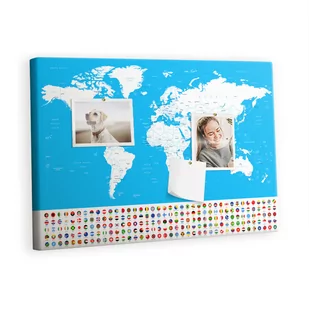 Tablica korkowa 60x40 cm, wzór Mapa konturowa państw - Tablice i flipcharty - miniaturka - grafika 1