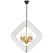 Lampy sufitowe - NOWOCZESNA LAMPA WISZĄCA CZARNO-MOSIĘŻNA ZEWA W6 - miniaturka - grafika 1