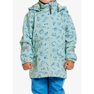 Kurtka dziecięca Didriksons Norma Print Jacket 3 - doodle pale mint 100 cm - Kurtki i płaszcze dla dziewczynek - miniaturka - grafika 1