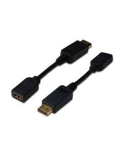 Digitus DisplayPort HDMI 0.15m Czarny (DB-340400-001-S) - Kable komputerowe i do monitorów - miniaturka - grafika 1