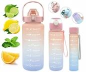 Shakery i bidony sportowe - BUTELKA NA WODE 2L MOTYWACYJNA ZE SŁOMKĄ + Bidony - miniaturka - grafika 1