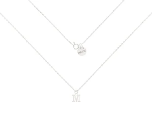 Srebrny naszyjnik z literką 45 cm A - Naszyjniki - miniaturka - grafika 1