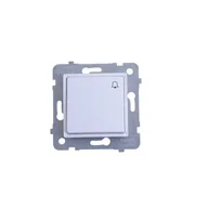 Wyłączniki światła i elektryczne - Łącznik jednobiegunowy ROSA przycisk "dzwonek" bez ramki biały - miniaturka - grafika 1