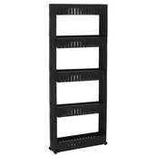 Szafki łazienkowe - Springos Mobilny regał na kółkach szafka łazienkowa 5 półek czarny HA1018 - miniaturka - grafika 1