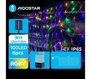 Aigostar - LED Solarny łańcuch bożonarodzeniowy 100xLED/8 funkcji 4,5x1,5m IP65 wielobarwny - Lampy ogrodowe - miniaturka - grafika 1