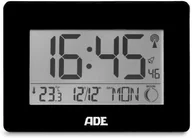 Zegary - Zegar elektroniczny xxl, z termometrem i budzikiem ADE, 23 x 3 x 16 cm, czarny - miniaturka - grafika 1