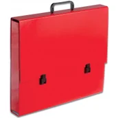 Szkolne artykuły papiernicze - Tadeo Trading Teczka A3 z rączką pastelowa czerwona - miniaturka - grafika 1