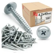 Wkręty - Wkręty do metalu z łbem podkładkowym 4,2x40mm 500szt. - miniaturka - grafika 1
