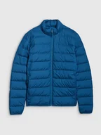 Kurtki i kamizelki sportowe męskie - 4F Kurtka puchowa z wypełnieniem naturalnym męska - turkusowa 3XL - miniaturka - grafika 1