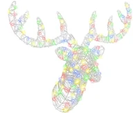 Ozdoby bożonarodzeniowe - vidaXL Głowa Renifera kolorowy 60 cm Akryl - miniaturka - grafika 1