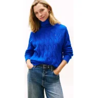 Swetry damskie - Tommy Hilfiger Wełniany golf Loose fit - miniaturka - grafika 1