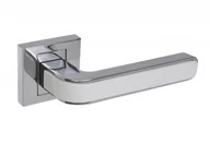 Klamki - Klamka z tarczką kwadratową B-Harko Nigra, chrom/biała - miniaturka - grafika 1