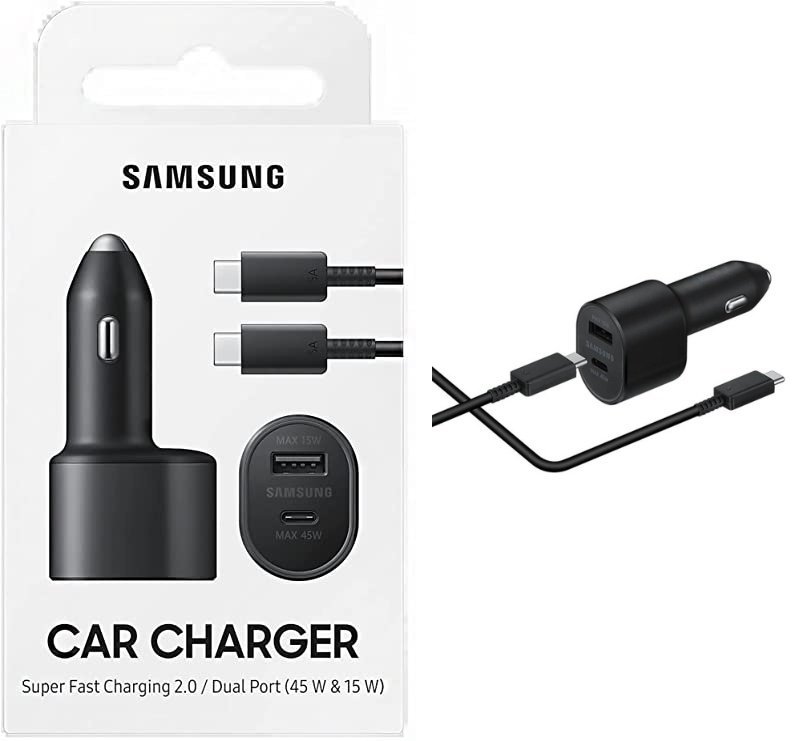 ORYGINALNA SZYBKA ŁADOWARKA SAMOCHODOWA SAMSUNG 60W (45W + 15W) + KABEL 1M