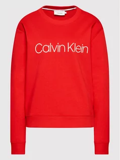 Bluzy damskie - Calvin Klein Bluza Inclusive Core Logo K20K203634 Czerwony Regular Fit - grafika 1