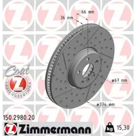 Tarcze hamulcowe - Tarcza hamulcowa ZIMMERMANN 150.2980.20 - miniaturka - grafika 1