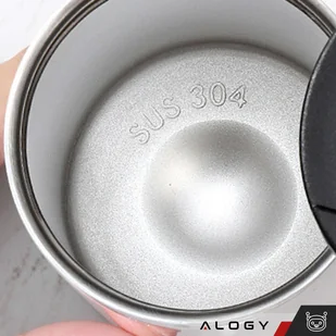 Termos kubek termiczny butelka bidon 400ml do kawy herbaty yerba mate Alogy Stalowy Czarny - Części i akcesoria do laptopów - miniaturka - grafika 12