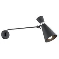 Lampy ścienne - Argon Kinkiet LAMPA ścienna LUKKA 3893 metalowa OPRAWA na wysięgniku reflektorek czarny 3893 - miniaturka - grafika 1