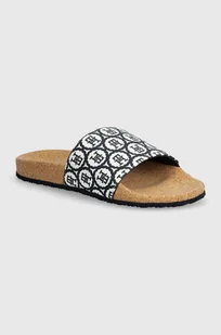 Tommy Hilfiger klapki TH EMBLEM CORK SLIDE damskie kolor granatowy FW0FW07848 - Klapki i japonki damskie - miniaturka - grafika 1