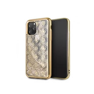 Guess 4G Peony Liquid Glitter - Etui iPhone 11 Pro złoty - Etui i futerały do telefonów - miniaturka - grafika 2