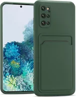 Etui i futerały do telefonów - Etui na telefon komórkowy Samsung Galaxy S20 Plus silikonowe etui ochronne z kieszenią na kartę Slim Wallet Case, zielone - miniaturka - grafika 1