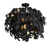Lampy sufitowe - Trio Rl Leavy R10461932 lampa wisząca zwis 1x28W E27 czarna - miniaturka - grafika 1