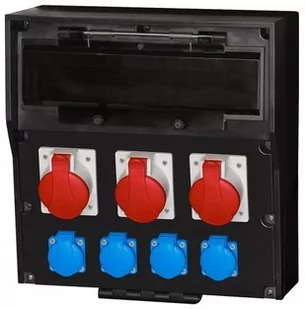 F-elektro Rozdzielnica gumowa LIDO 18S 16A 5p 2x32A 5p 4x250V F3.0354 - Rozdzielnie elektryczne - miniaturka - grafika 1