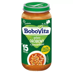 BoboVita Gulasz drobiowy z pieczarkami po 15 miesiącu 250 g - Dania dla dzieci - miniaturka - grafika 1
