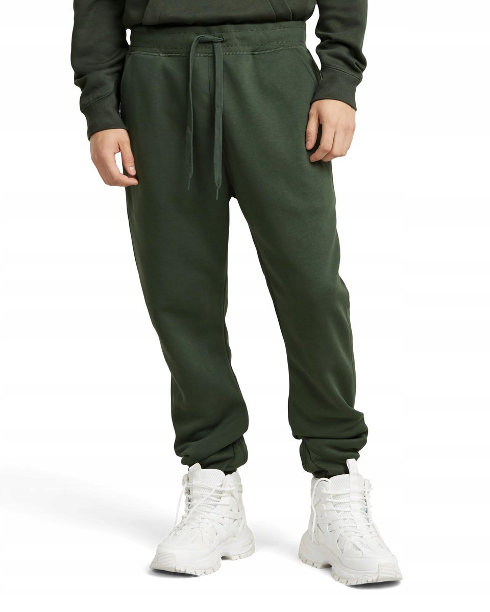 G STAR RAW ZIELONE SPODNIE DRESOWE BAWEŁNIANE Z NASZYWKĄ XL 27BA