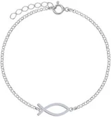 Biżuteria religijna - Srebrna Bransoletka Ryba Ichtys - miniaturka - grafika 1