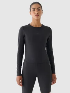 Damski longsleeve treningowy 4F 4FWAW24TFLOF250 - czarny - Koszulki sportowe damskie - miniaturka - grafika 1