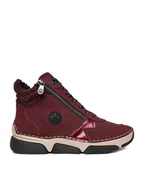 Botki damskie - Rieker Trzewiki 45960-35 Bordowy - miniaturka - grafika 1