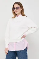 Bluzy damskie - Armani Exchange bluza damska kolor beżowy z aplikacją - miniaturka - grafika 1
