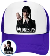 Czapki i chusty sportowe męskie - CZAPKA Z DASZKIEM WEDNESDAY DLA DZIECI LATO NIEBIESKA BEJSBOLÓWKA - miniaturka - grafika 1