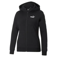 Bluzy damskie - Bluza zkapturem damska Puma POWER TAPE FZ czarna 67001101-S - miniaturka - grafika 1