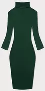 Sukienki - Dopasowana sukienka w prążki z golfem Rue Paris butelkowa zieleń (5133) - RUE PARIS - miniaturka - grafika 1
