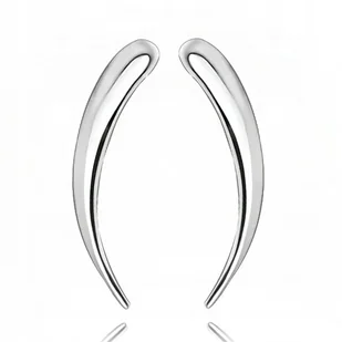 Nausznice Kolczyki Srebrne Gładkie Próba 925 - Kolczyki - miniaturka - grafika 1