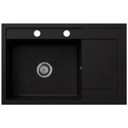 EOS Zlewozmywak granitowy czarny brokat złoty z ociekaczem VIERO - Zlewozmywaki EOS Zlewozmywak granitowy czarny brokat złoty z ociekaczem VIERO - Zlewozmywaki - miniaturka - grafika 1