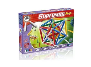 Supermag Klocki magnetyczne Supermag Maxi Classic 92 el.* plastwood - Klocki - miniaturka - grafika 1