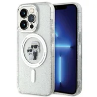 Etui i futerały do telefonów - Karl Lagerfeld KLHMP15LHGKCNOT iPhone 15 Pro 6.1" transparent hardcase Karl&Choupette Glitter MagSafe - miniaturka - grafika 1