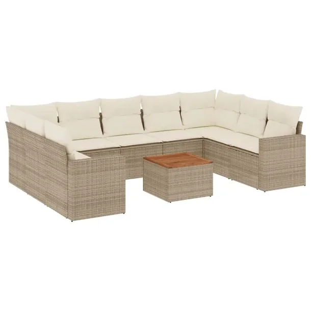 Zestaw mebli ogrodowych modułowych beżowy rattan PE 62 x 62 x 69 cm