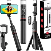 Selfie stick - Selfie stick Alogy Selfie stick kijek Bluetooth Alogy Statyw Tripod uchwyt do telefonu zdjęć z pilotem 75.8cm czarny - miniaturka - grafika 1