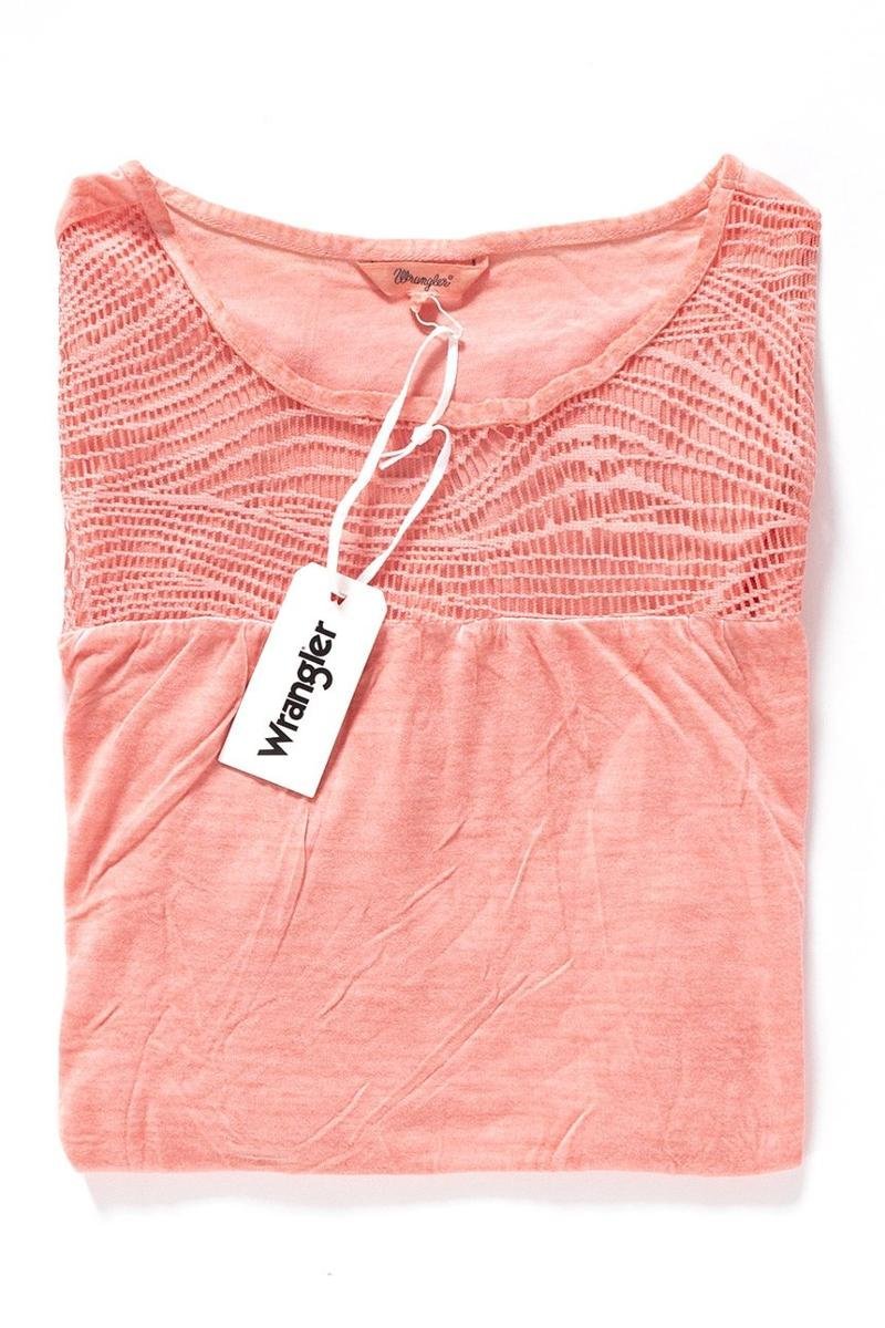 Wrangler, T-shirt damski, Capsleeve Tee Coral Peach W7337Fdjx, rozmiar S