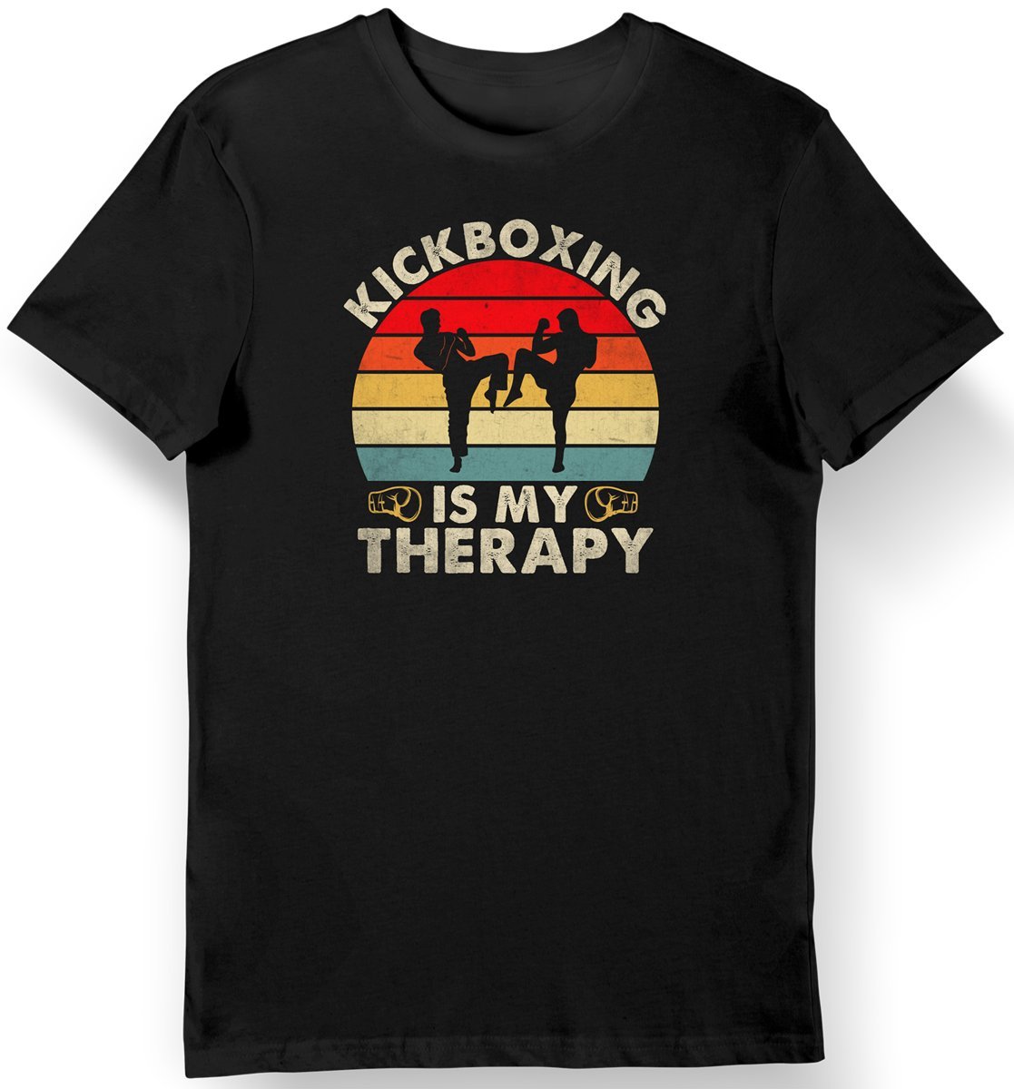 Koszulka męska retro Kickboxing z napisem 